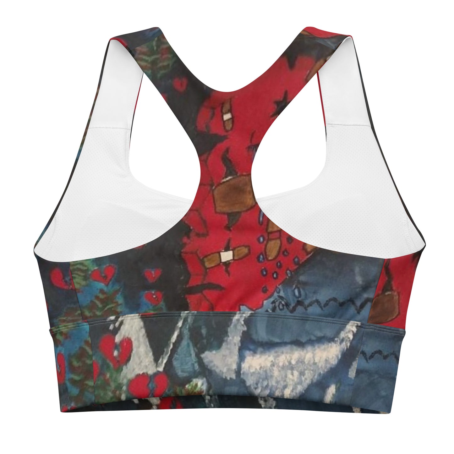 All-Over Print Recycled Longline Sports Bra