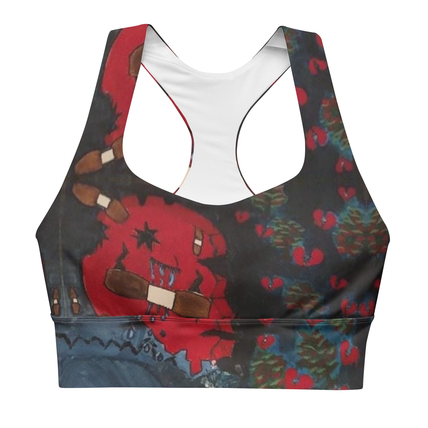 All-Over Print Recycled Longline Sports Bra