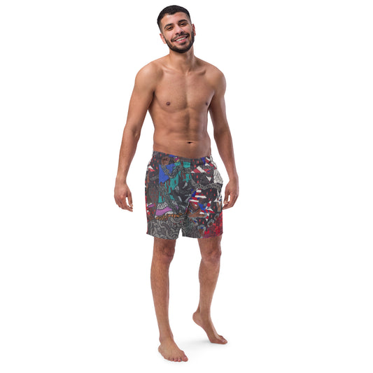 All-Over Print Recycled Swim Trunks