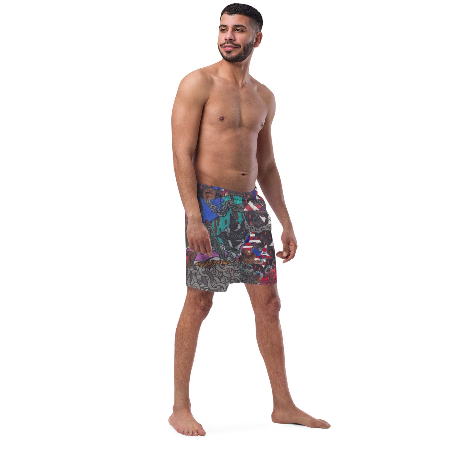 All-Over Print Recycled Swim Trunks