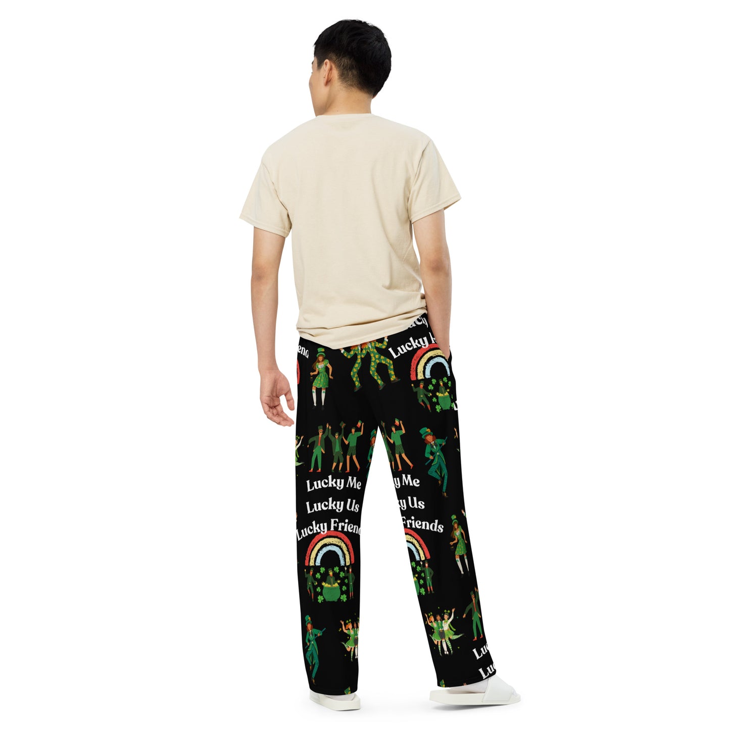 All-over print unisex wide-leg pants