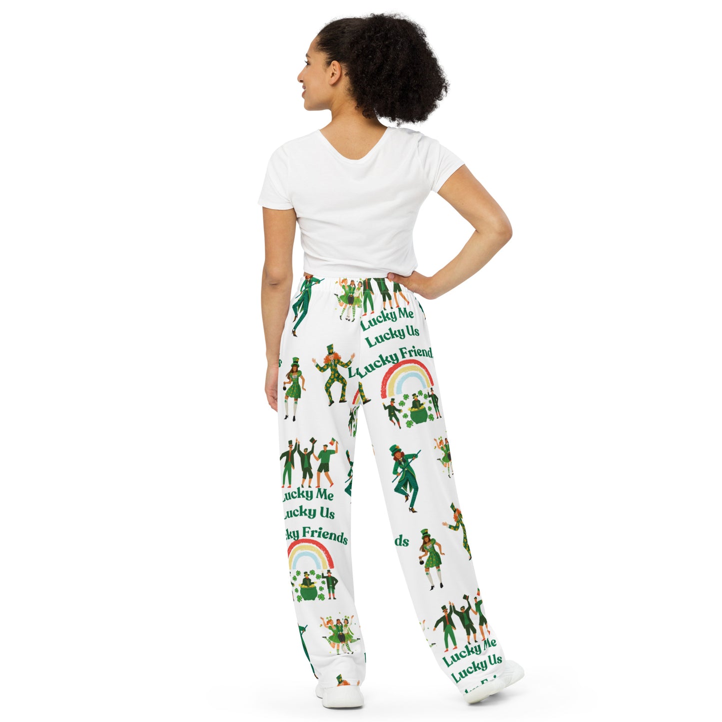 All-over print unisex wide-leg pants