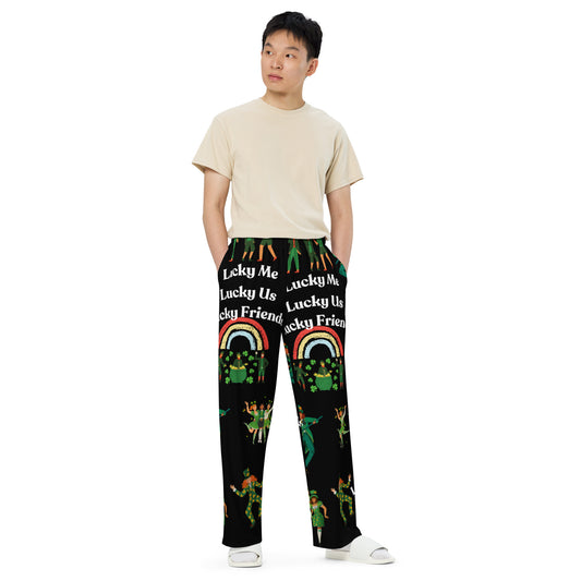 All-over print unisex wide-leg pants