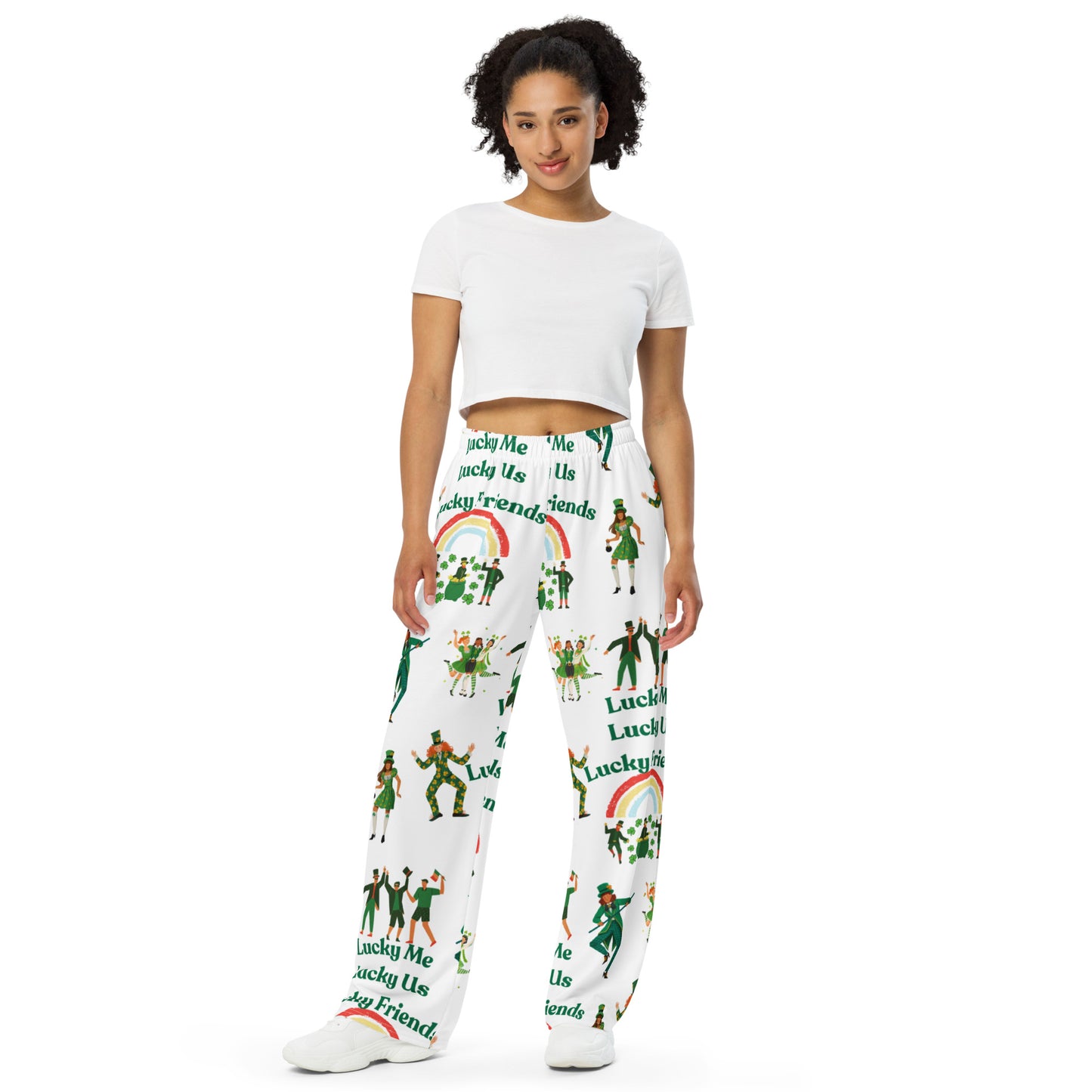 All-over print unisex wide-leg pants